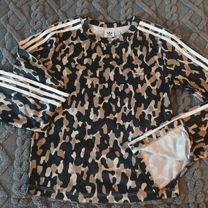 Adidas Cali Leapard Print Long Sleeve Tee